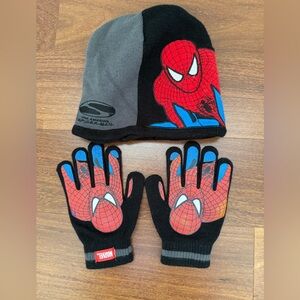 Vintage Marvel Spider-Man Hat and gloves.